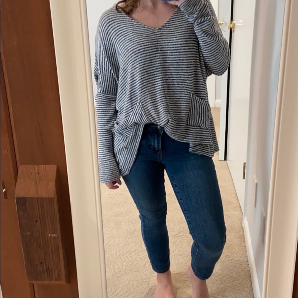 BDG Striped Mia Pocket Pullover Sweater XS